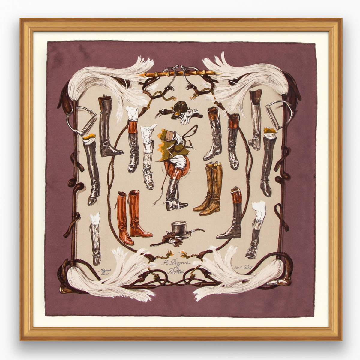 Hermès Mors et Gourmettes Framed Scarf