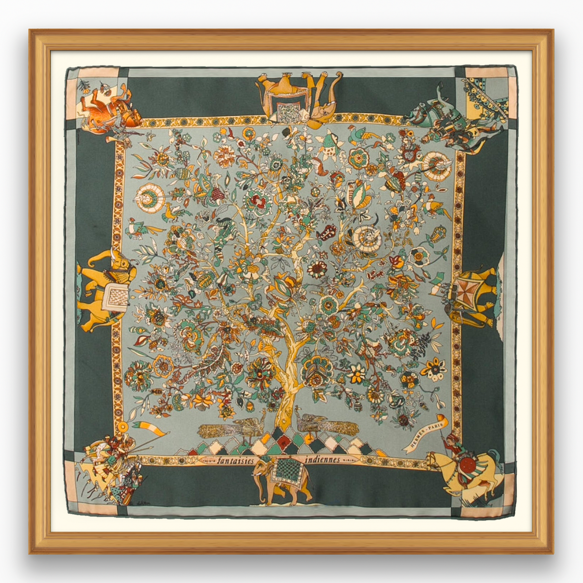 Hermès Fantaisies Indiennes Framed Scarf