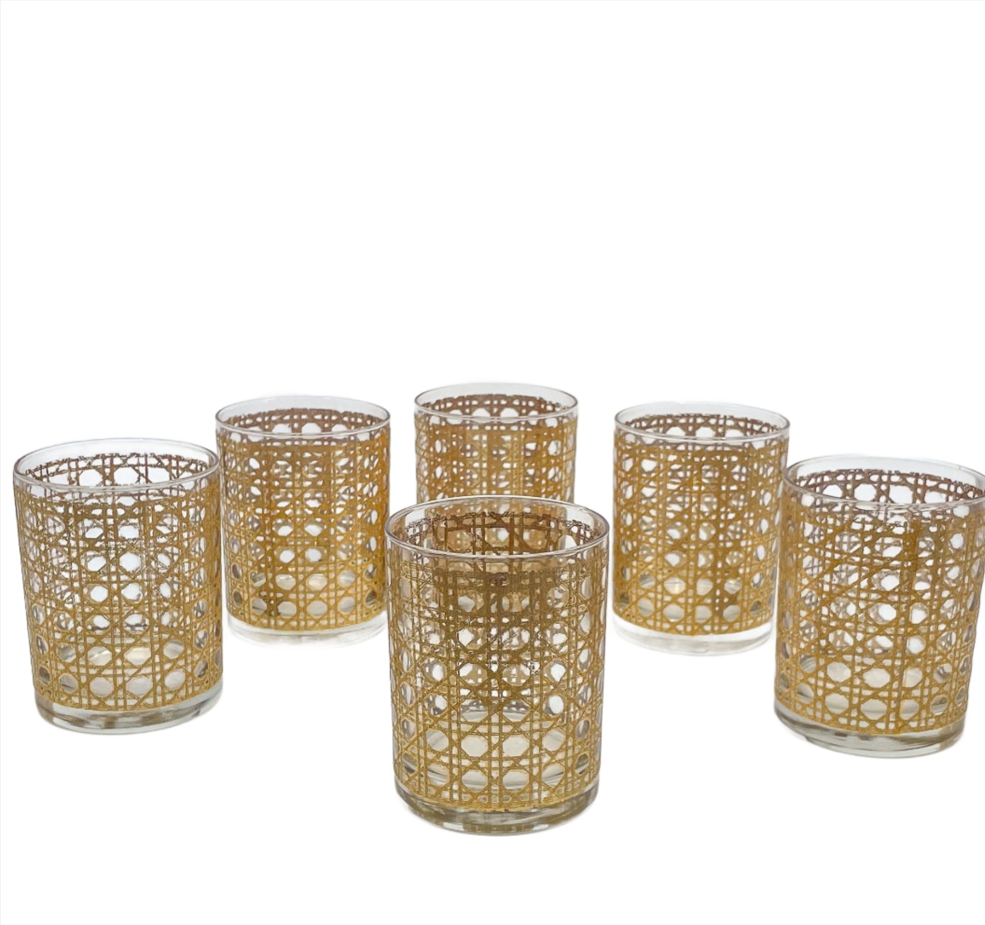 Retro Cane top Glasses Set of 6